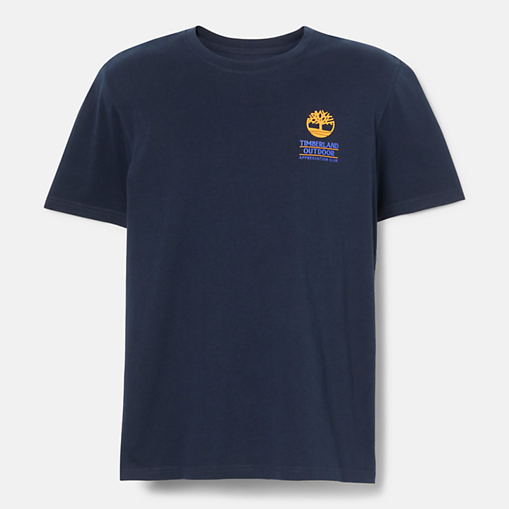 Outdoor T-shirt met print voor heren in marineblauw-