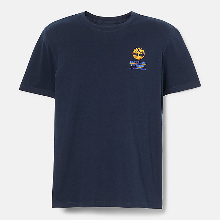 Outdoor T-shirt met print voor heren in marineblauw