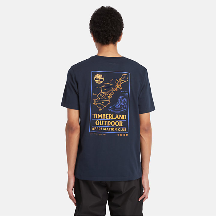 T-shirt graphique Outdoor pour homme en bleu marine-