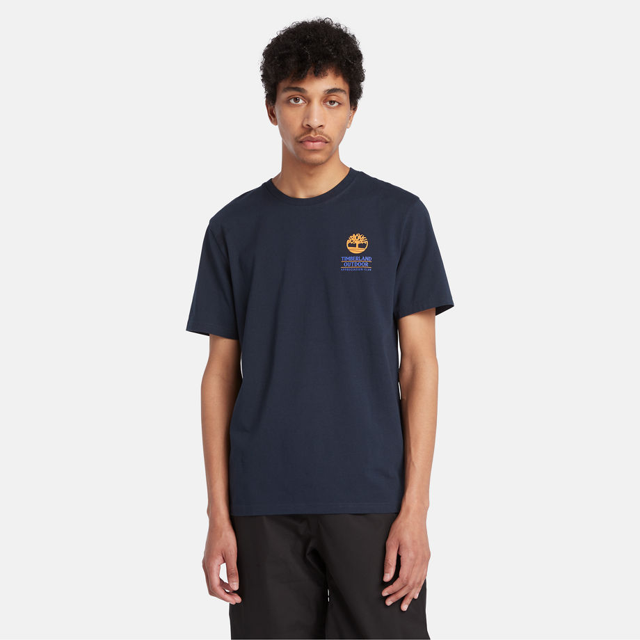 Timberland Outdoor Graphic T-shirt For Men In Navy Navy