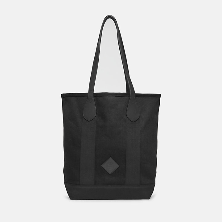 Canvas and Leather Tote for Women in Black-