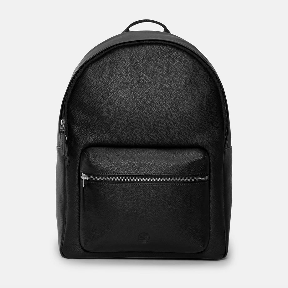 Timberland Tuckerman Leather Backpack In Black Black Unisex, Size ONE