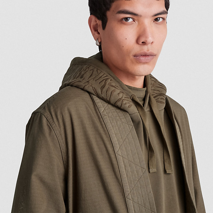Abrigo kimono Timberland® x CLOT Future73 unisex en verde oscuro-