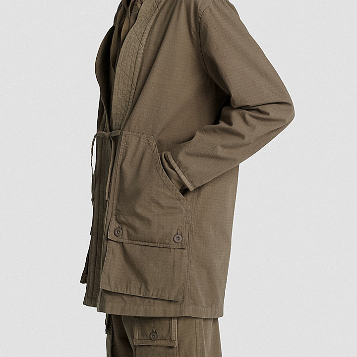 Abrigo kimono Timberland® x CLOT Future73 unisex en verde oscuro