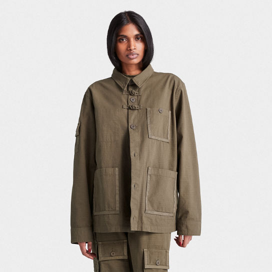 Overshirt Timberland® x Edison Chen Future73 All Gender in verde scuro | Timberland