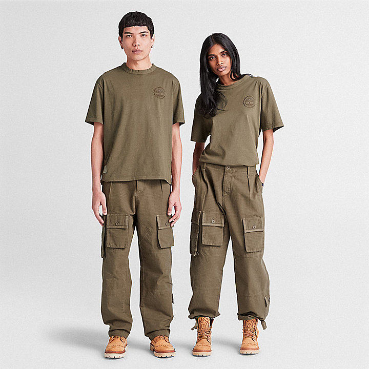 T-shirt de Manga Curta Timberland® x CLOT Future73 SS Sem Género em verde-escuro
