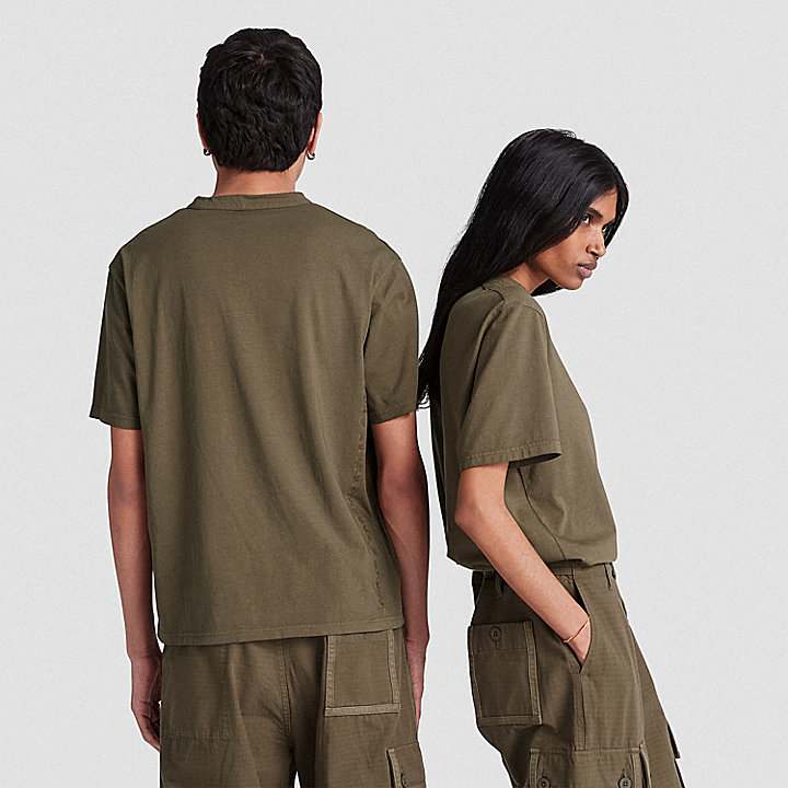All Gender Timberland® x CLOT Future73 SS Tee in Dark Green
