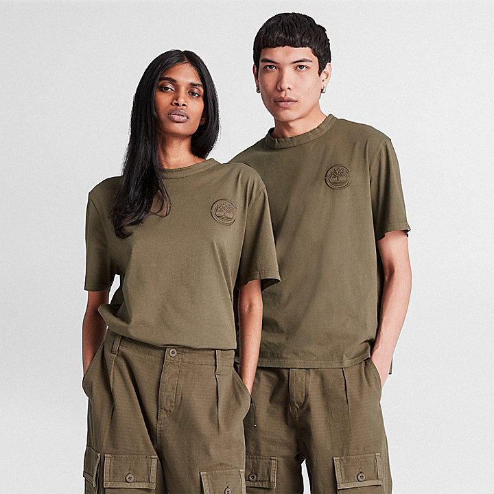 Camiseta Timberland® x CLOT Future73 unisex en verde oscuro