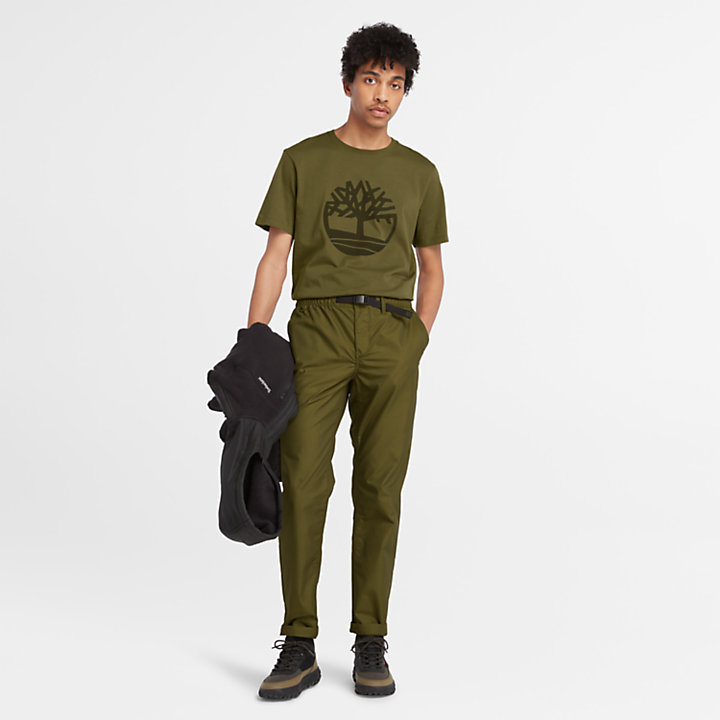 Comfort Stretch Trousers for Men in Green-