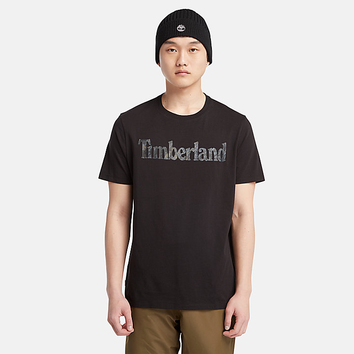 T-shirt Camuflada com Logótipo para Homem em preto