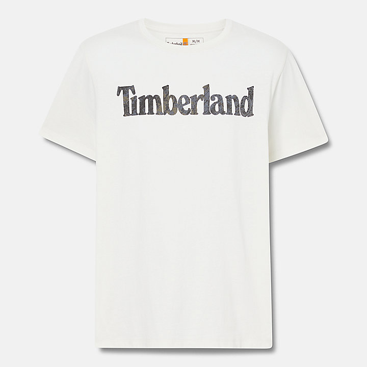 T-shirt met logo en camouflageprint voor heren in wit