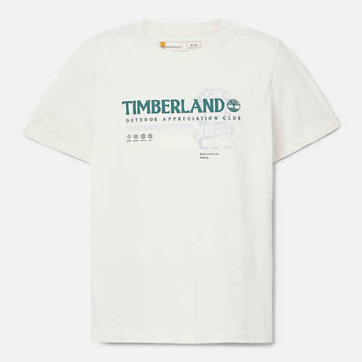 Outdoor T-Shirt mit Grafik für Herren in Weiß-
