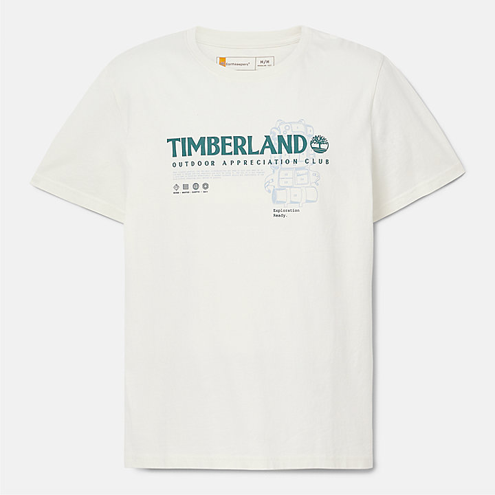 T-shirt graphique Outdoor pour homme en blanc