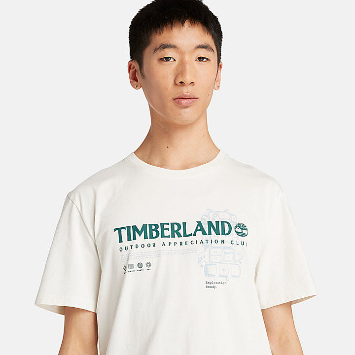 T-shirt graphique Outdoor pour homme en blanc