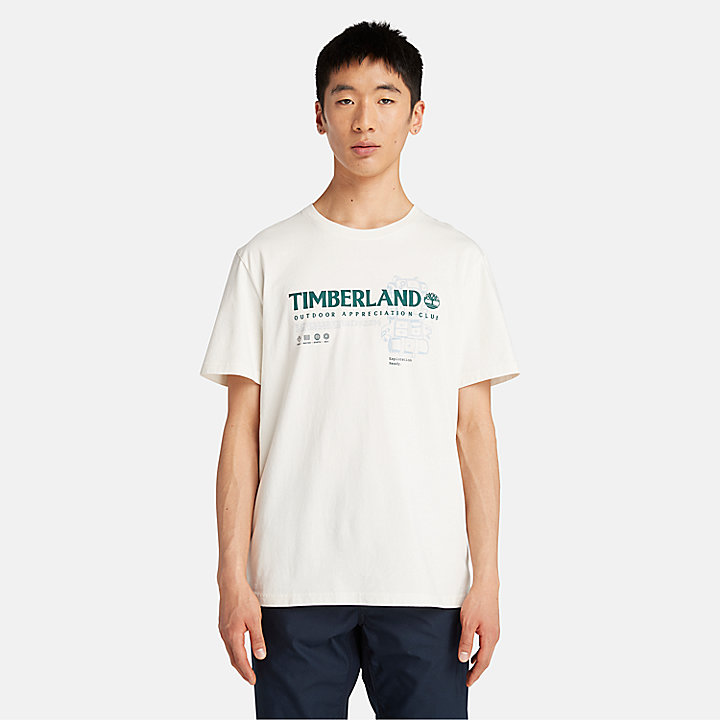 T-shirt con Grafica Outdoor da Uomo in bianco