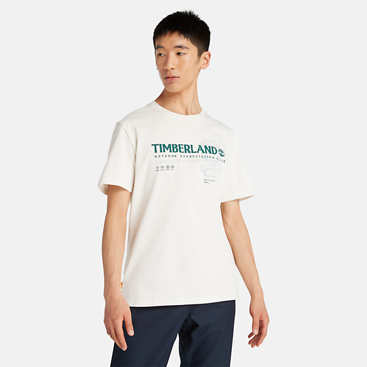 Outdoor T-Shirt mit Grafik für Herren in Weiß-