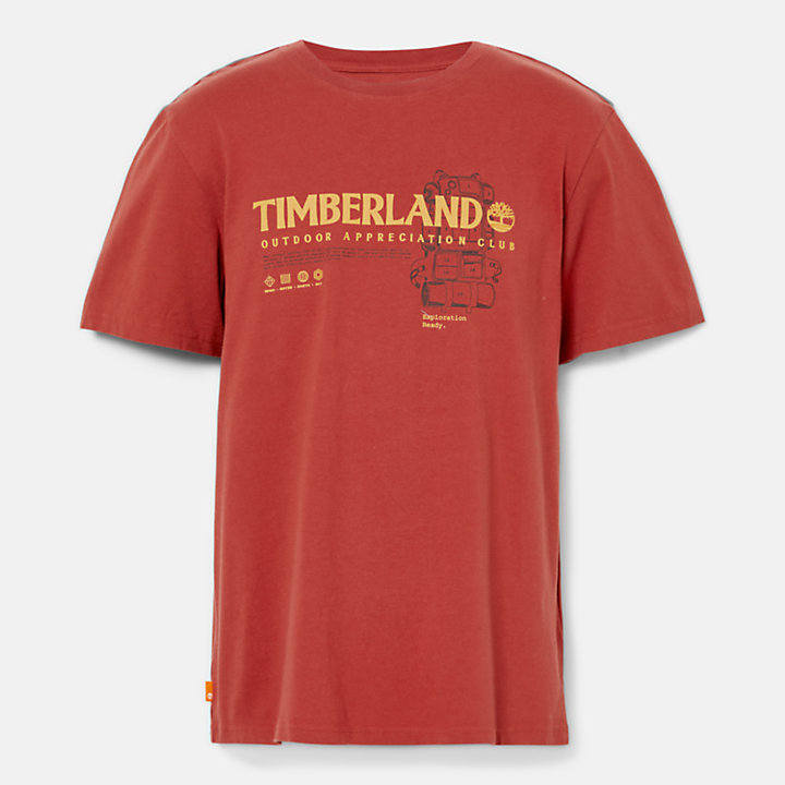 Outdoor T-Shirt mit Grafik für Herren in Rot-