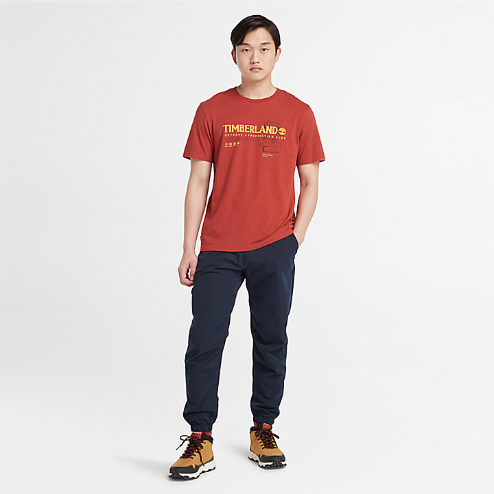T-shirt con Grafica Outdoor da Uomo in rosso