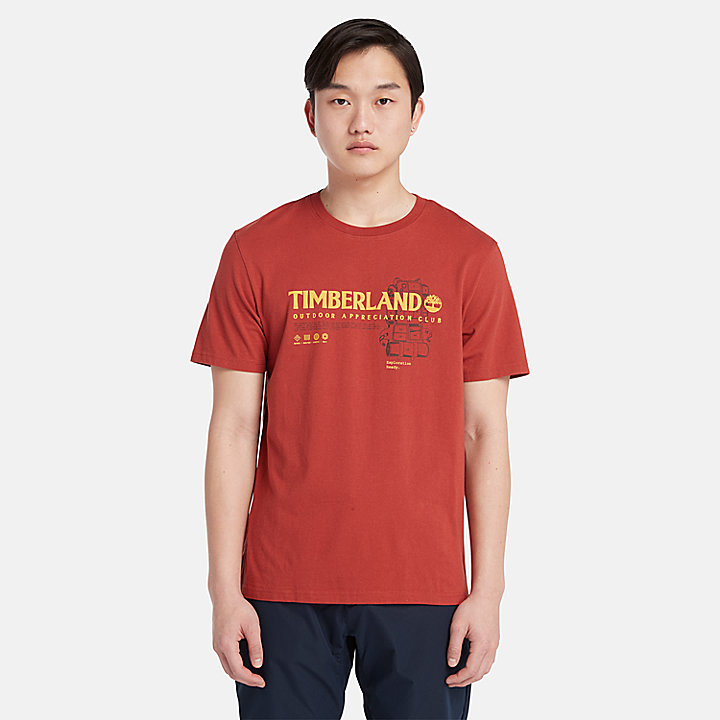 T-shirt graphique Outdoor pour homme en rouge