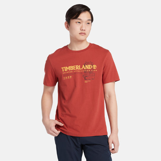 Outdoor Graphic T-Shirt for Men in Red | Timberland