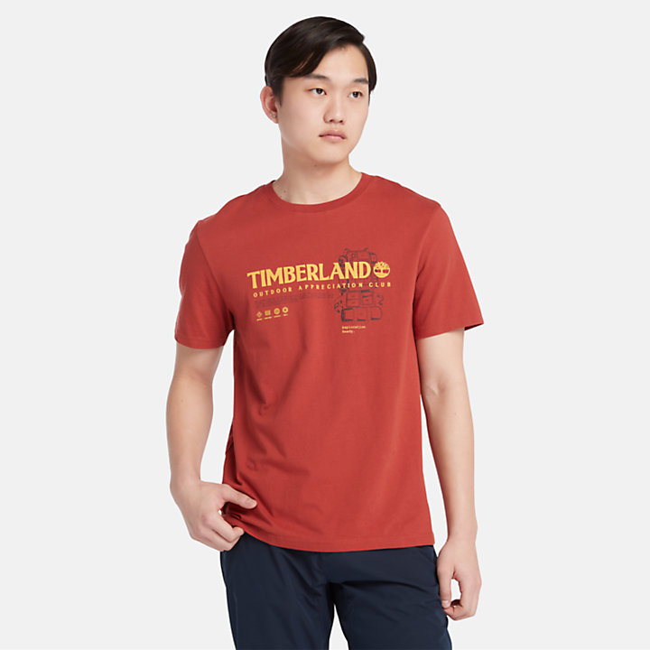 T-shirt con Grafica Outdoor da Uomo in rosso-
