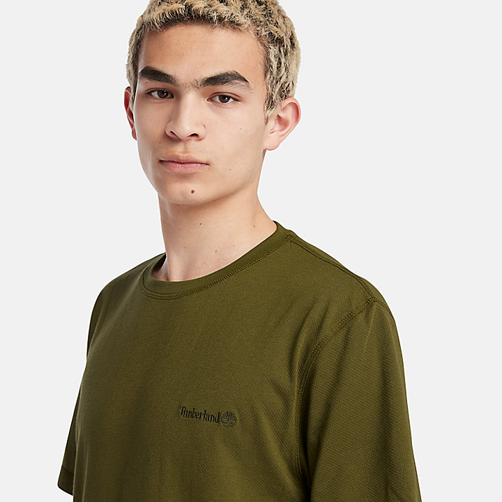 Kurzärmeliges, feuchtigkeitsableitendes T-Shirt für Herren in Grün