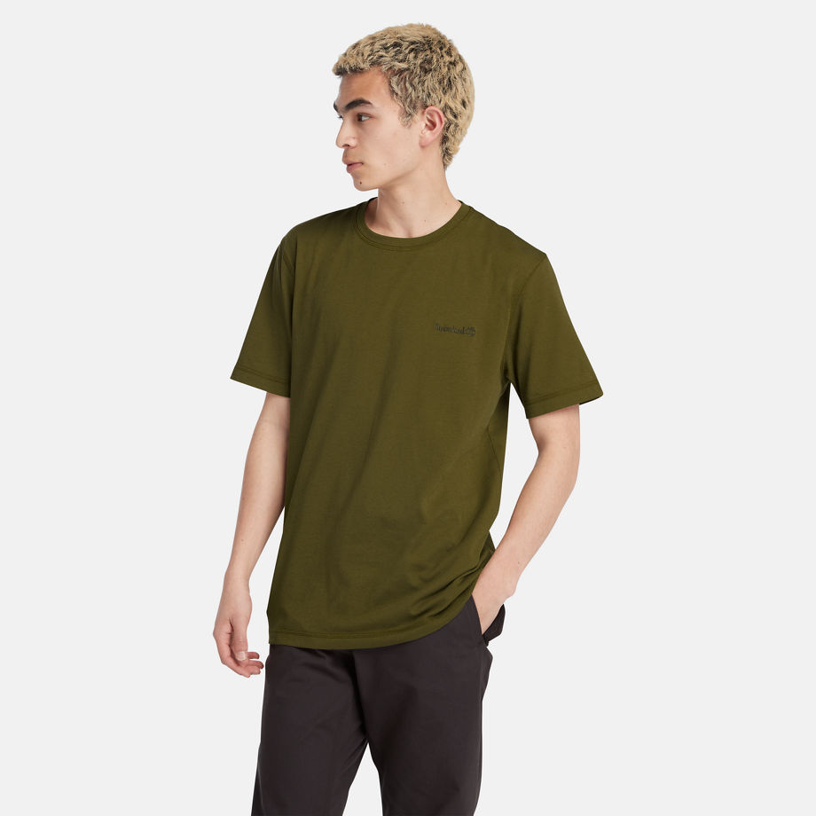 Timberland Short Sleeve Wicking T-shirt For Men In Green Green