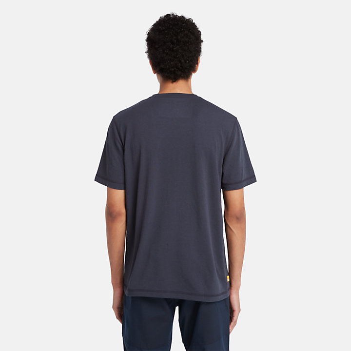 Camiseta transpirable de manga corta para hombre en azul marino-