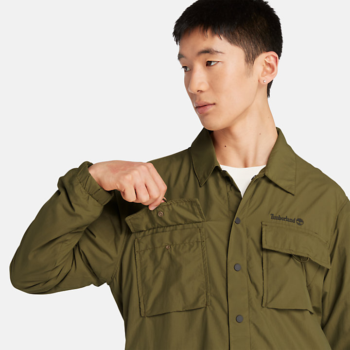 Water Repellent Lightweight Shirt for Men in Green-