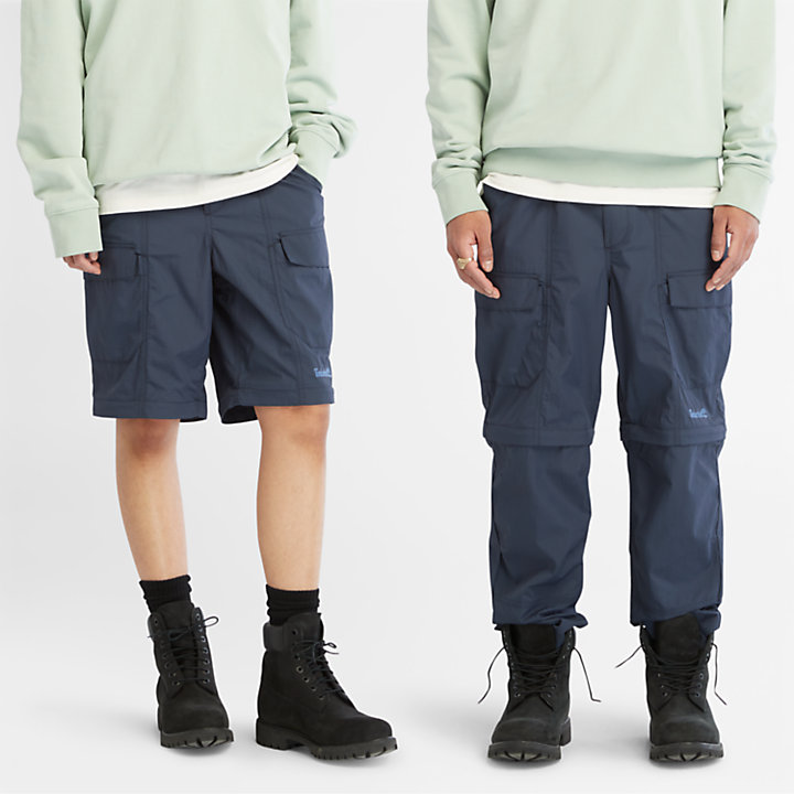 Pantalon 2-en-1 déperlant Outdoor unisexe en bleu marine-