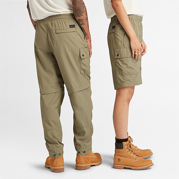 Pantalones Outdoor hidrófugos 2 en 1 unisex en verde