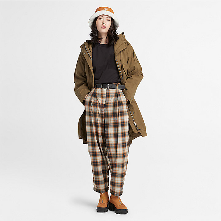 Plaid Trousers for Women in Orange