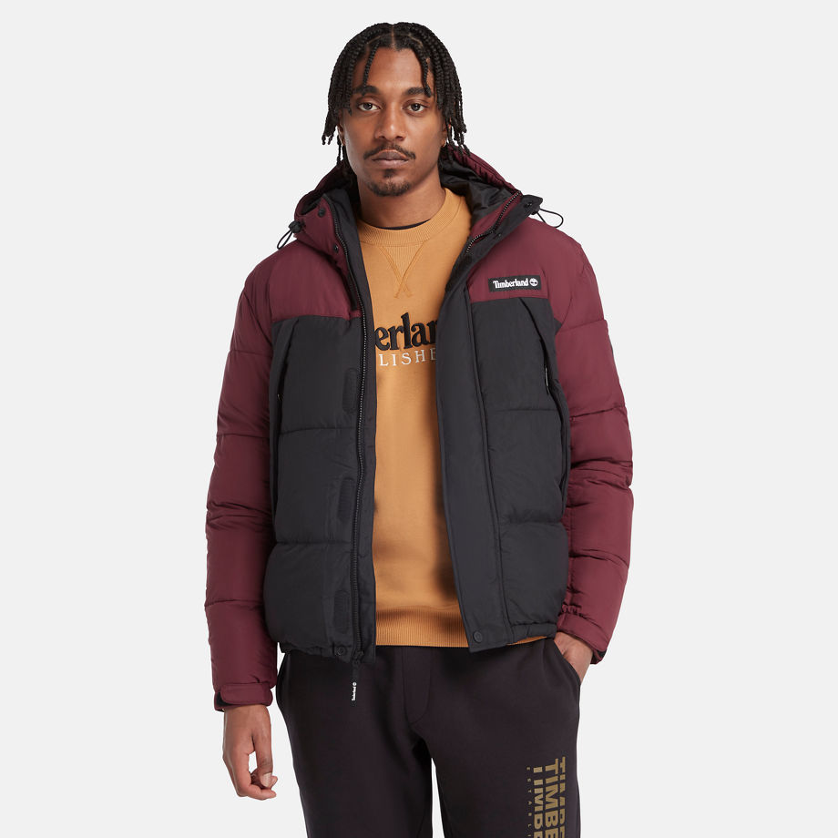 Timberland Outdoor Archive Puffer Jacket For Men In Burgundy Burgundy, Size S