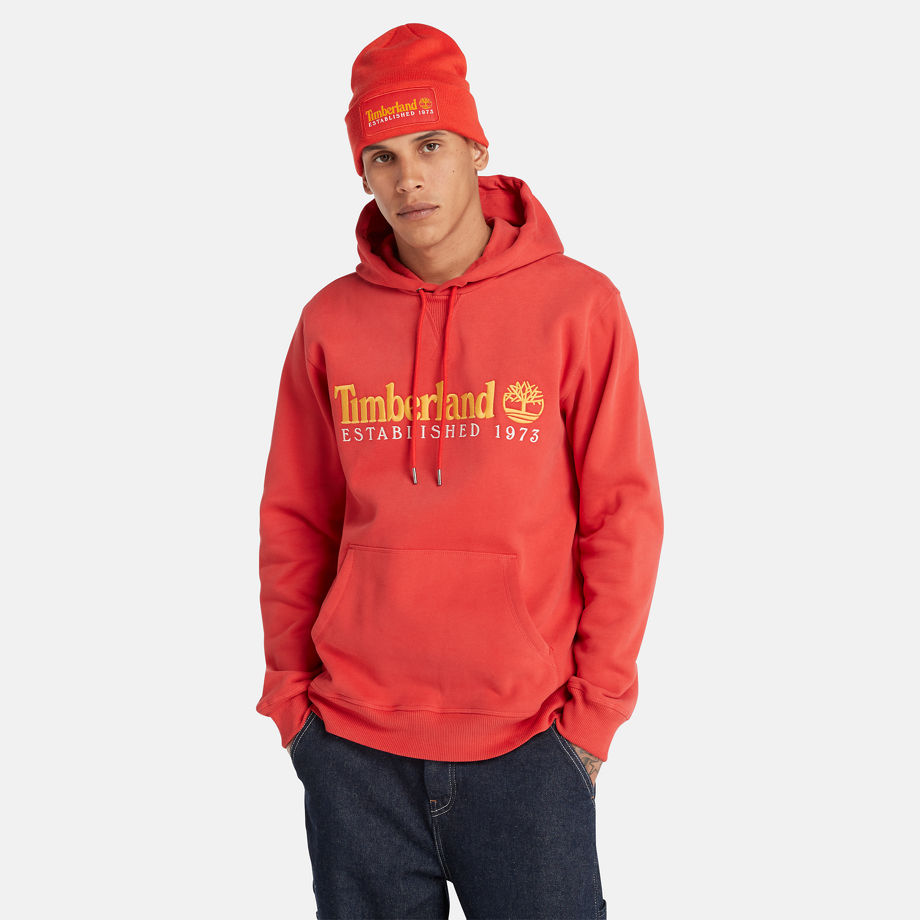 Timberland 50th Anniversary Hoodie Sweatshirt In Red Red Unisex, Size L