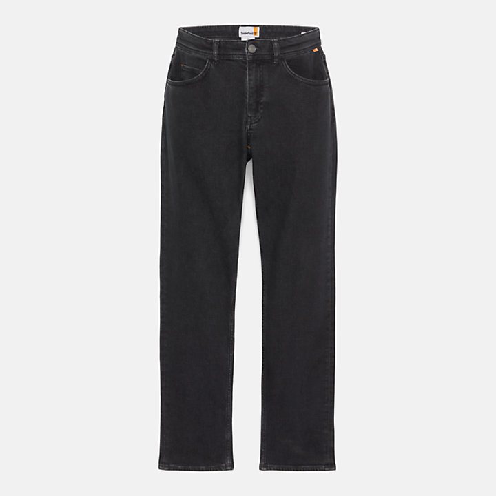 Stretch Washed Black Denim Jeans for Men in Dark Grey-