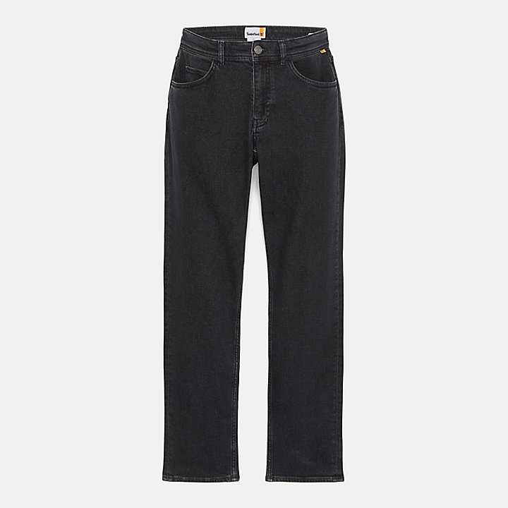 Stretch Washed Black Denim Jeans for Men in Dark Grey