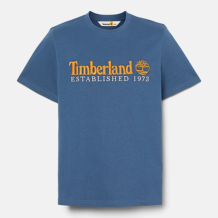 T-shirt met logo en korte mouwen voor heren in blauw