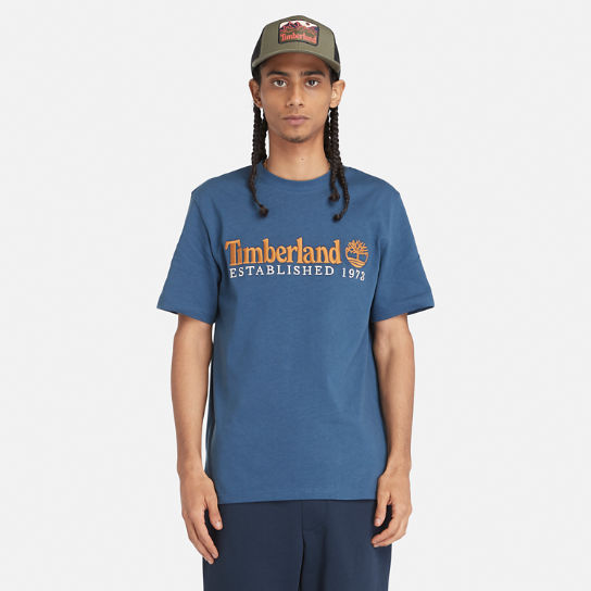 Short Sleeve Logo T-Shirt for Men in Blue | Timberland