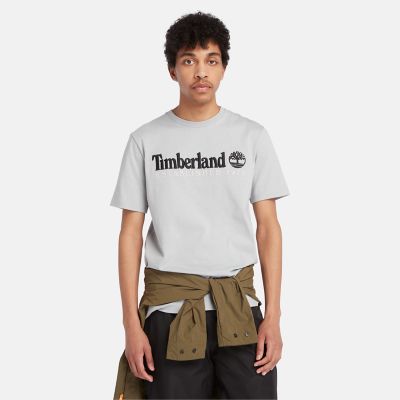 Timberland T-shirt De Gola Redonda Est. 1973 Para Homem Em Cinzento Cinzento