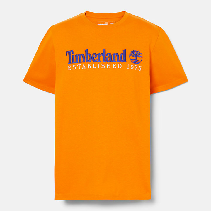 T-shirt à col rond Est. 1973 pour homme en orange-