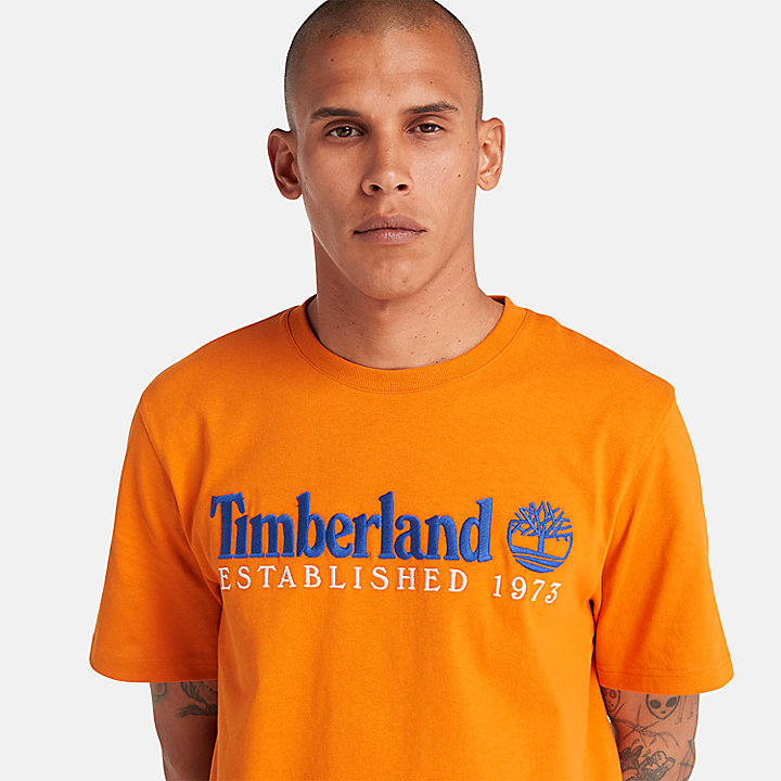 T-shirt à col rond Est. 1973 pour homme en orange