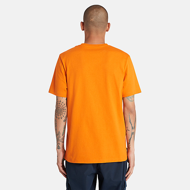 Camiseta de cuello redondo Est. 1973 para hombre en naranja