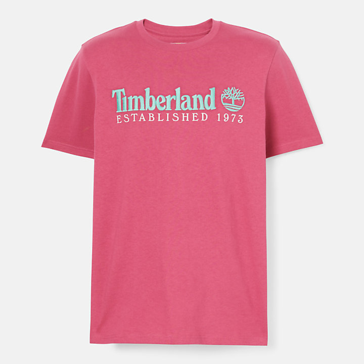 Est. 1973 T-shirt met ronde hals voor heren in roze-