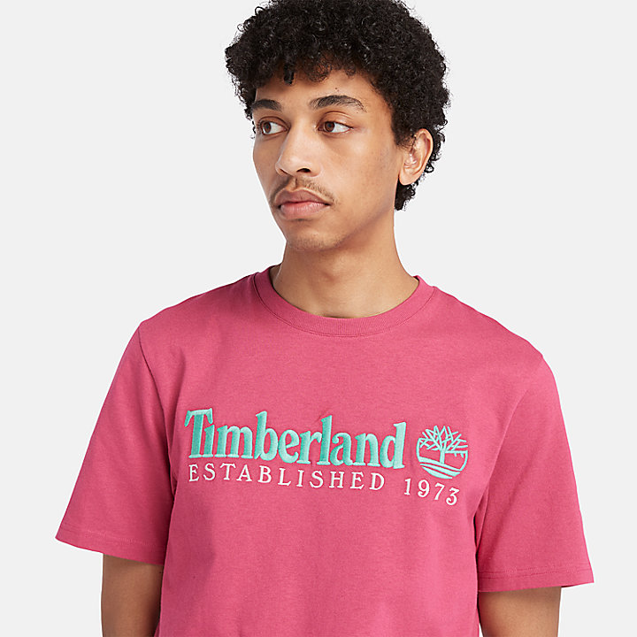 Camiseta de cuello redondo Est. 1973 para hombre en rosa