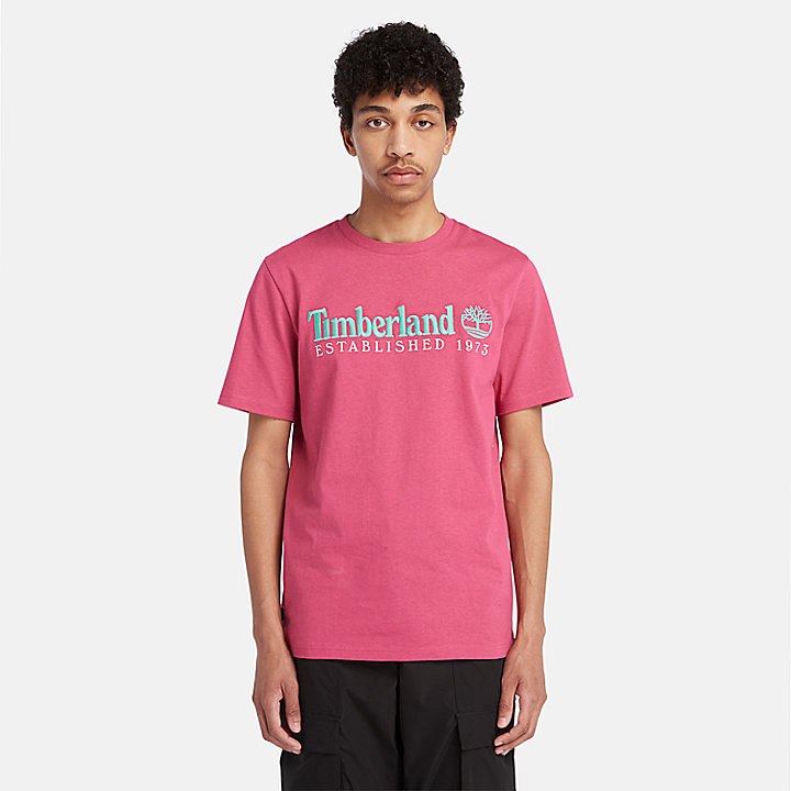 Est. 1973 T-shirt met ronde hals voor heren in roze