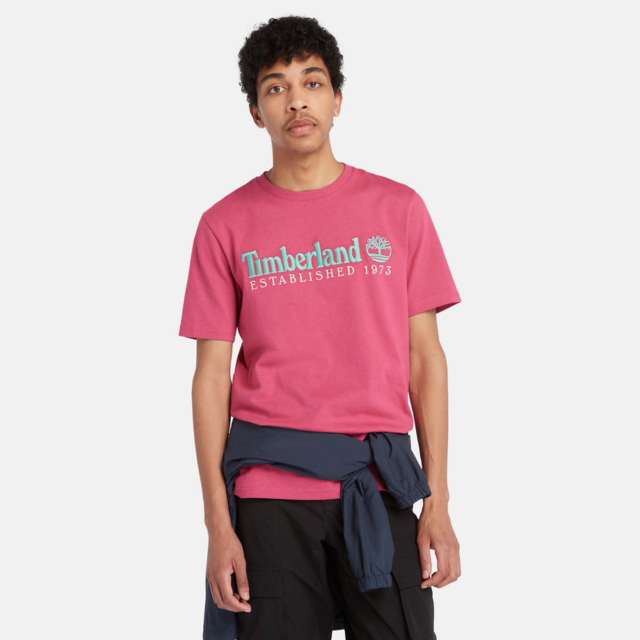 Timberland Est. 1973 Crew T-shirt For Men In Pink Pink