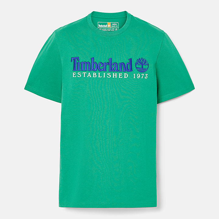 Camiseta de cuello redondo Est. 1973 para hombre en verde