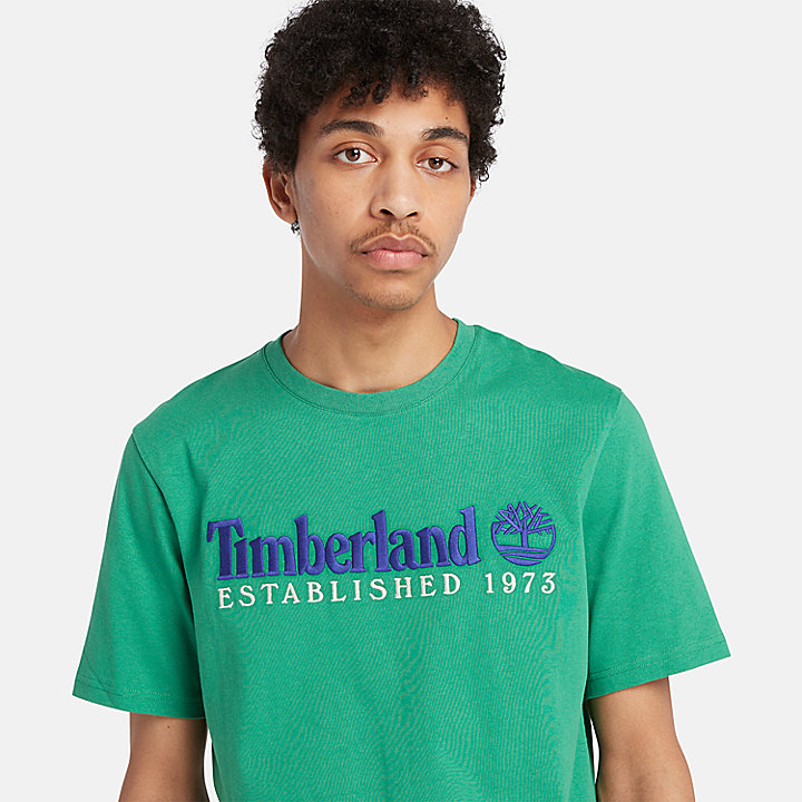 Est. 1973 T-shirt met ronde hals voor heren in groen