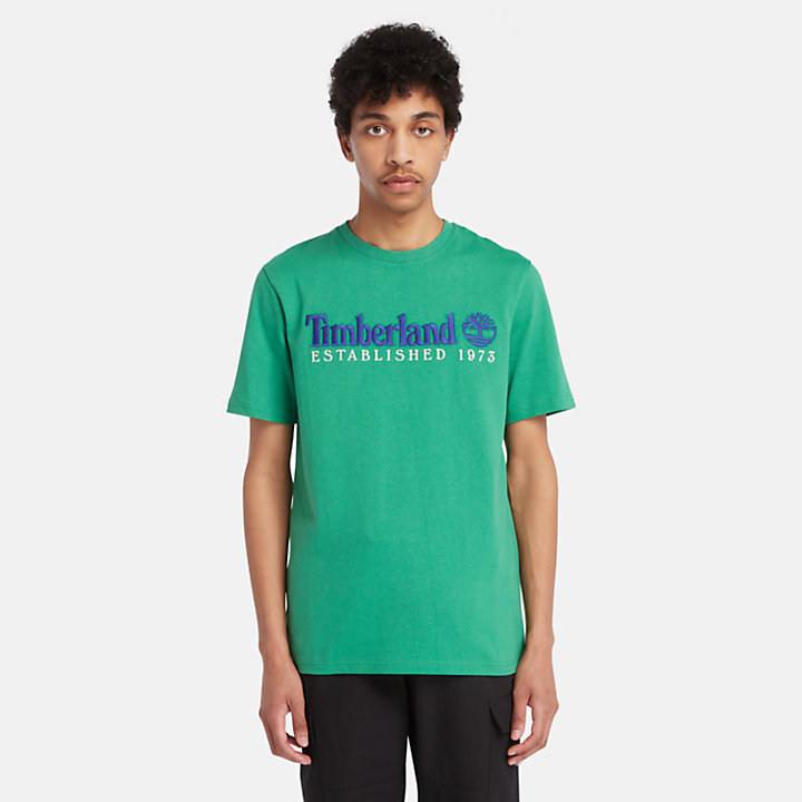 T-shirt Girocollo Est. 1973 da Uomo in verde-