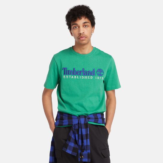 T-shirt à col rond Est. 1973 pour homme en vert | Timberland